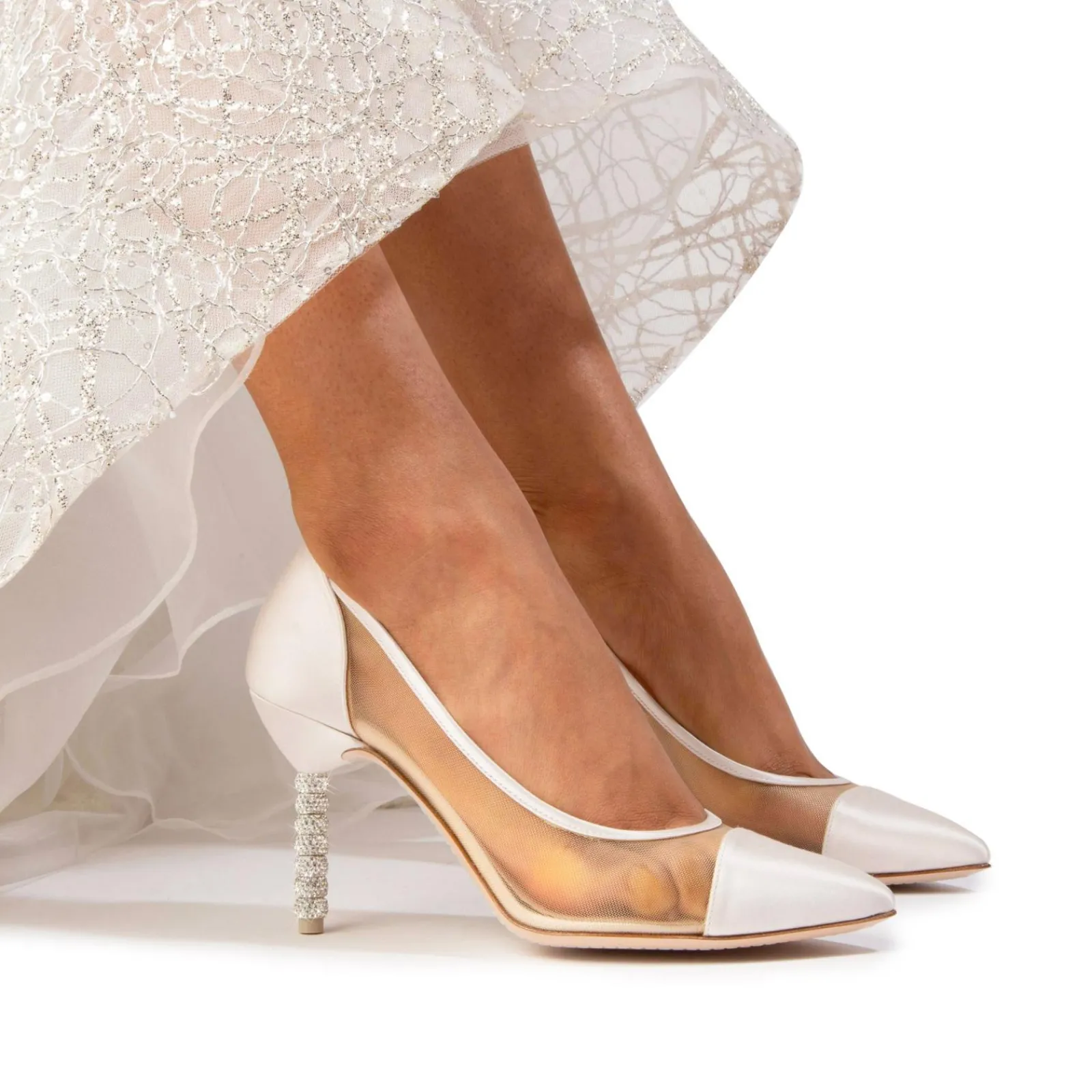 Sophia Webster JASMINE CRYSTAL MID PUMP< BRIDAL|PUMPS